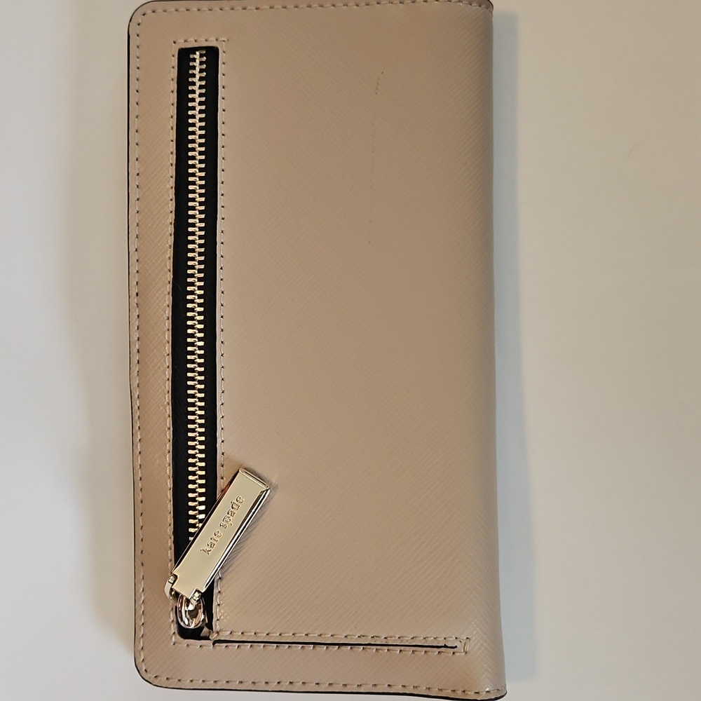 NWT Kate Spade Cameron Slim Bifold Wallet Warm Beige Multi Colorblock WLR00122 - Picture 3 of 9